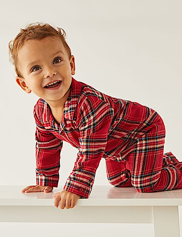 Pure Cotton Checked Romper (0-3 Yrs)