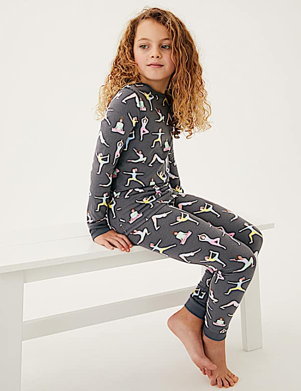 Cotton Rich Yoga Print Pyjamas (7-16 Yrs)