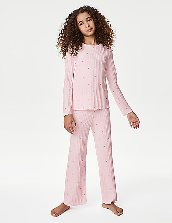 Buy Star Print Ribbed Pyjamas 6 16 Yrs at Marks Spencer