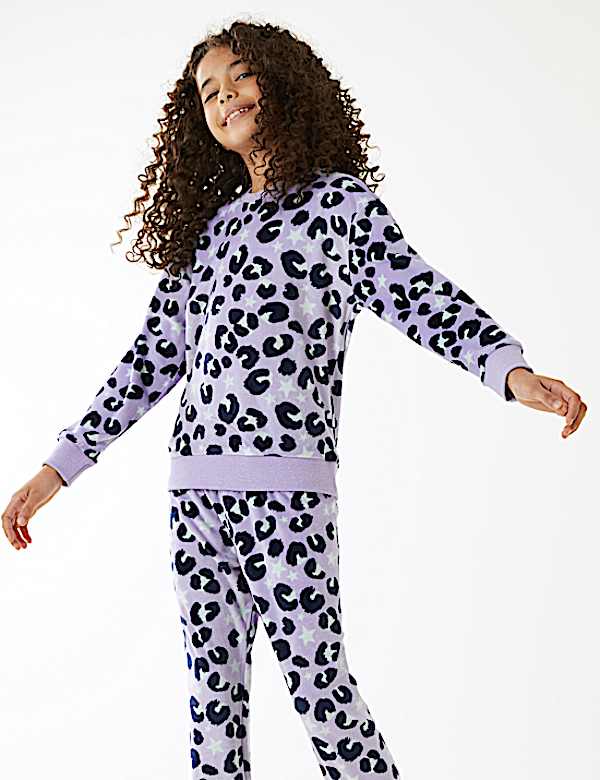 Velour Leopard Lounge Pyjama Set