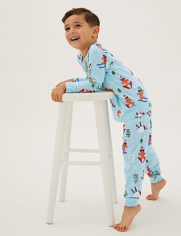 Pure Cotton Gingerbread Men Pyjamas (12 Mths - 7 Yrs)