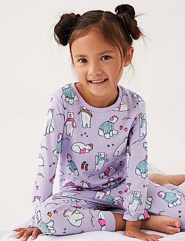 Pure Cotton Polar Bear Pyjama Set