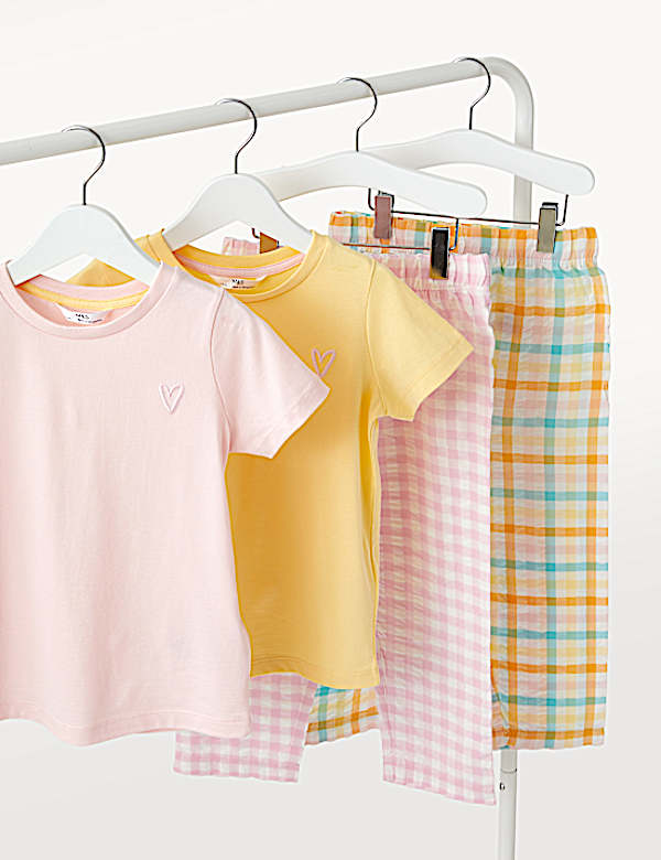 2pk Cotton Rich Checked Pyjama Sets