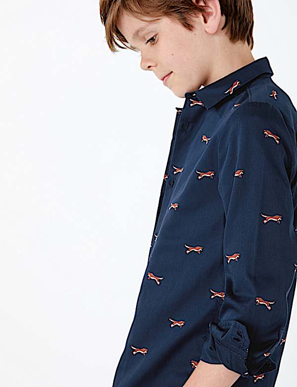 Cotton Cheetah Print Shirt (3-16 Years)