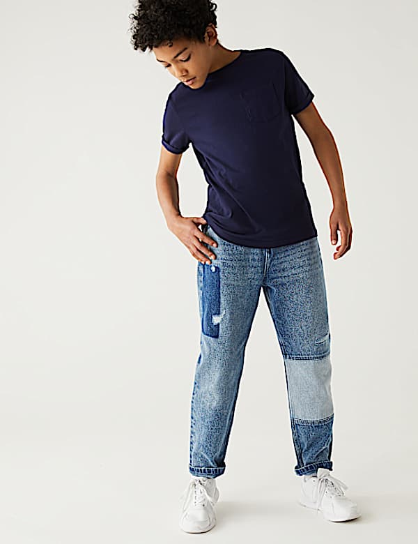 Pure Cotton Solid Regular Fit Jeans