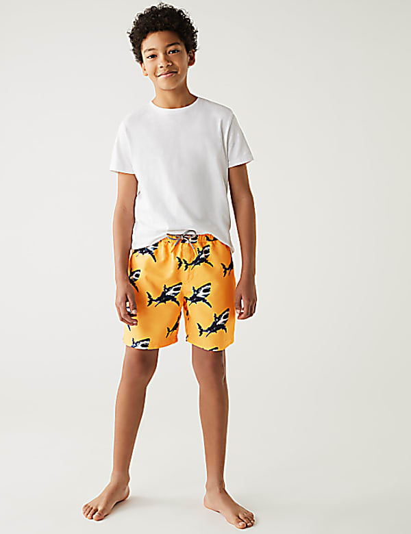 Shark Print Swim Shorts (6-16 Yrs)