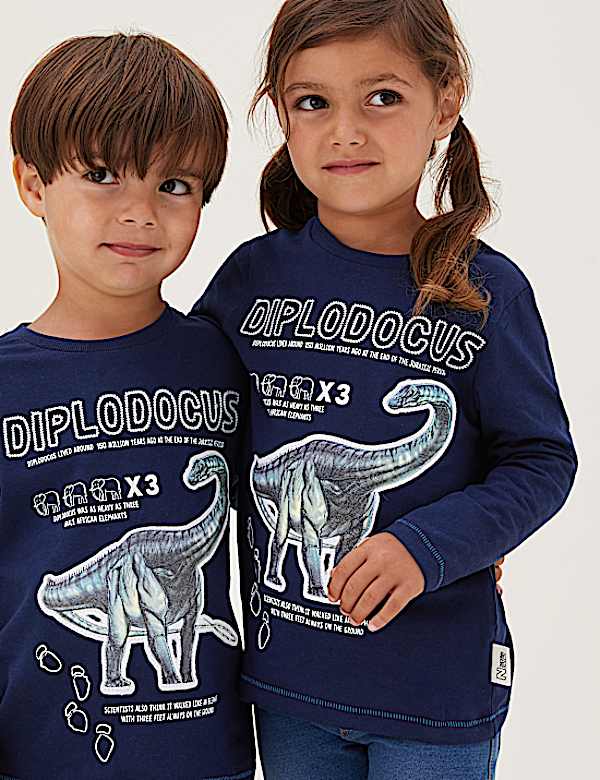 NHM™ Pure Cotton Dinosaur Top (2-12 Yrs)