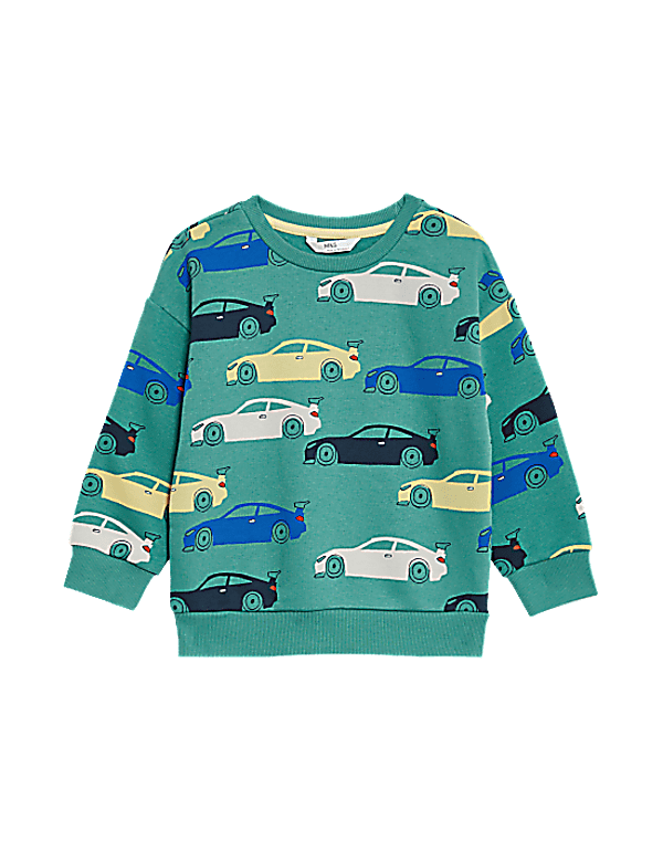 Cotton Rich Cars Sweatshirt (2-8 Yrs)