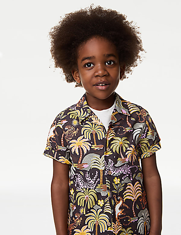 2pc Cotton Rich Safari Shirt & T-Shirt Set (2-8 Yrs)