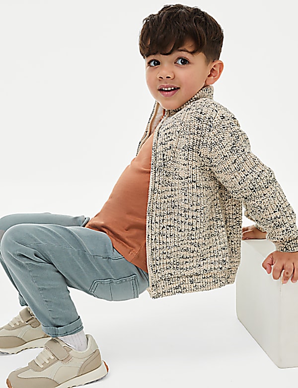 Pure Cotton Zip Through Jumper (2-8 Yrs)