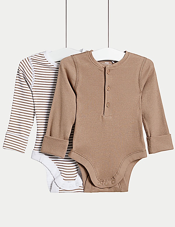 2pk Pure Cotton Bodysuits (0-3 Yrs)