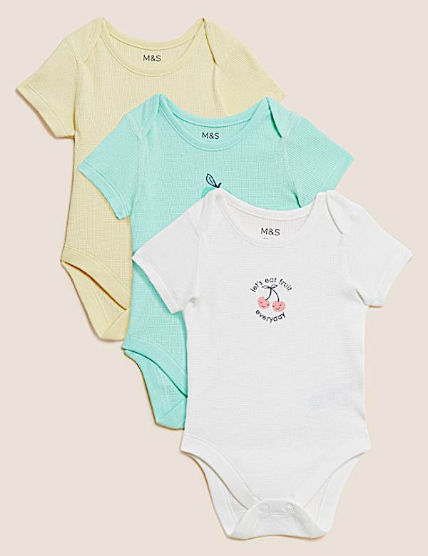 3pk Pure Cotton Fruit Bodysuits (61/2lbs - 3 Yrs)