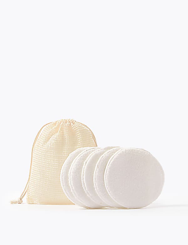 Pack of 5 Reusable Pure Cotton Pads & Bag