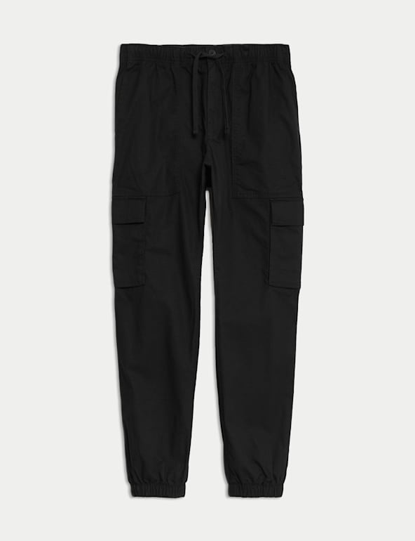 Elasticated Waist Ripstop Cargo Trousers M S Collection M S