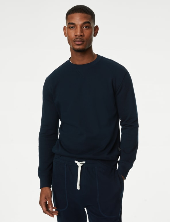 Pure Cotton Crew Neck Sweatshirt M S Collection M S