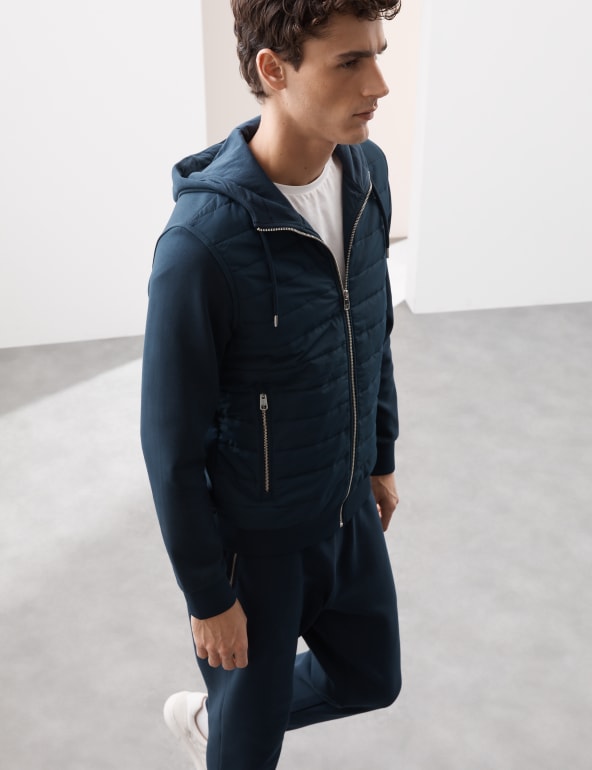 Cotton Rich Zip Up Hooded Jacket with Stormwear™ | Autograph