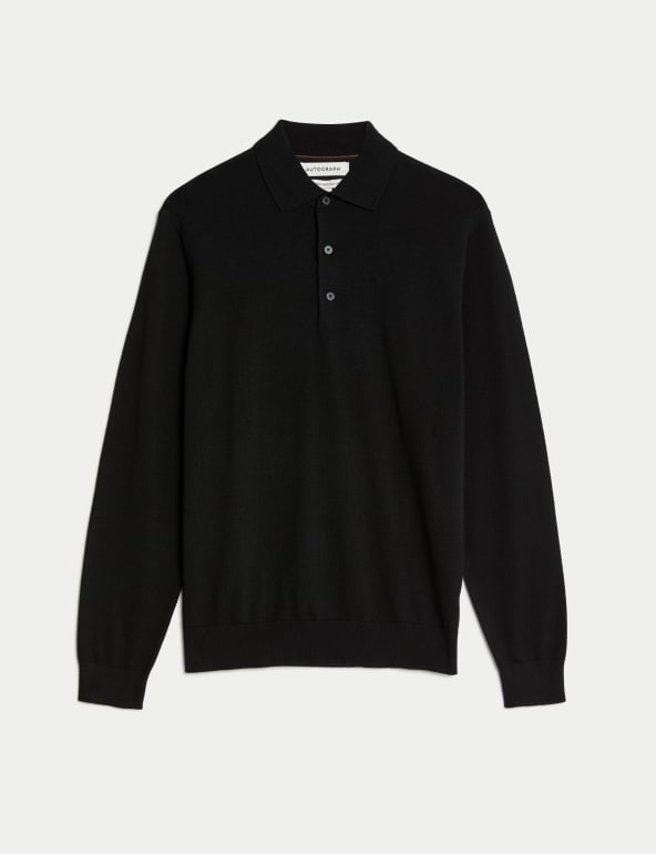 Black long sleeve polo shirt mens cheap