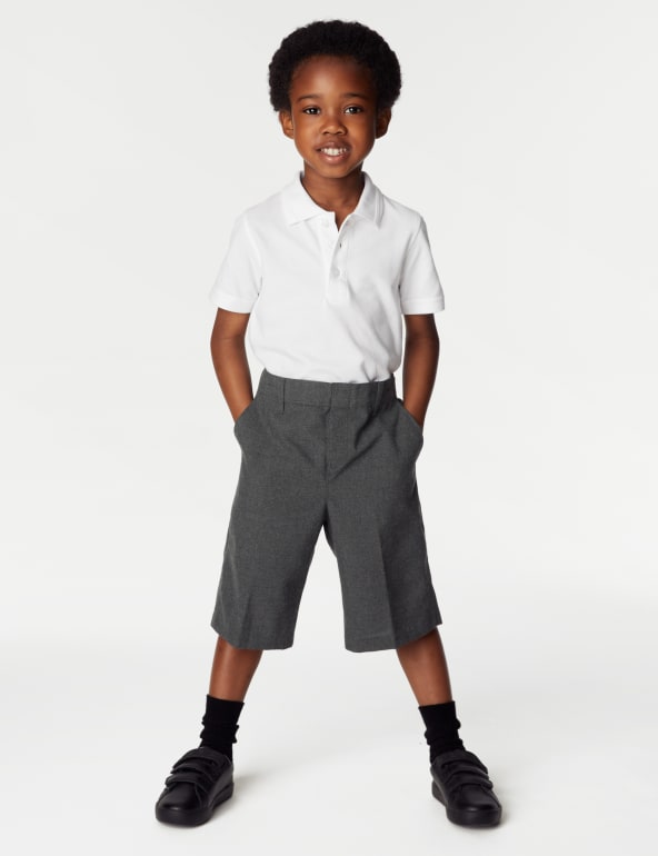 2pk Boys Easy Dressing School Shorts 3 15 Yrs M S Collection M S
