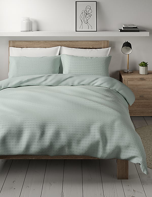 Pure Cotton Spotty Textured Bedding Set - GR