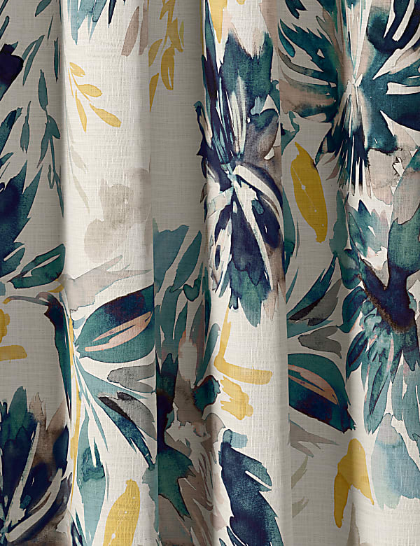 וילון לולאות מכותנה טהורה בצבעי מים - IL