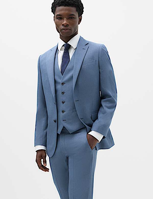 3 Piece Tailored Fit Textured Suit