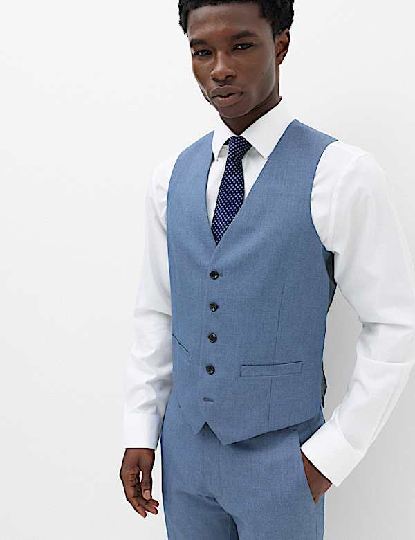 3 Piece Tailored Fit Textured Suit - LT