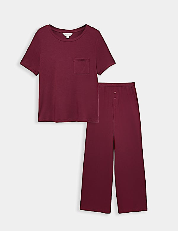 Modal Rich Short Sleeve Pyjama Top & Bottom Set - AT
