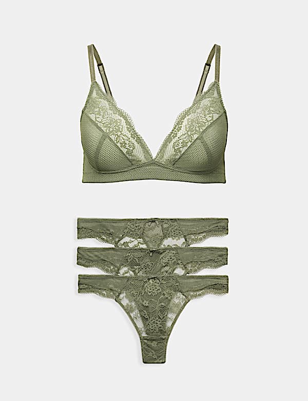 Jasmine Lace Non Wired Plunge Bra Set A-E - CZ