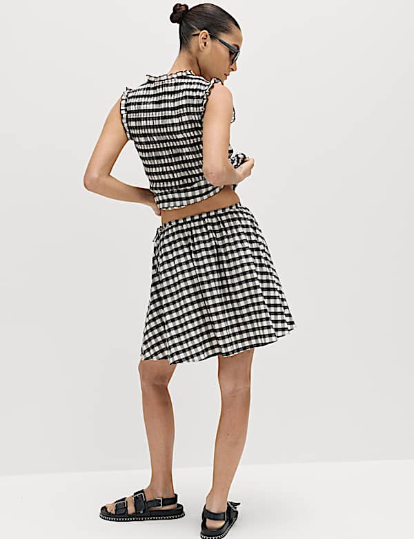 Gingham Top & Skirt Set - PT