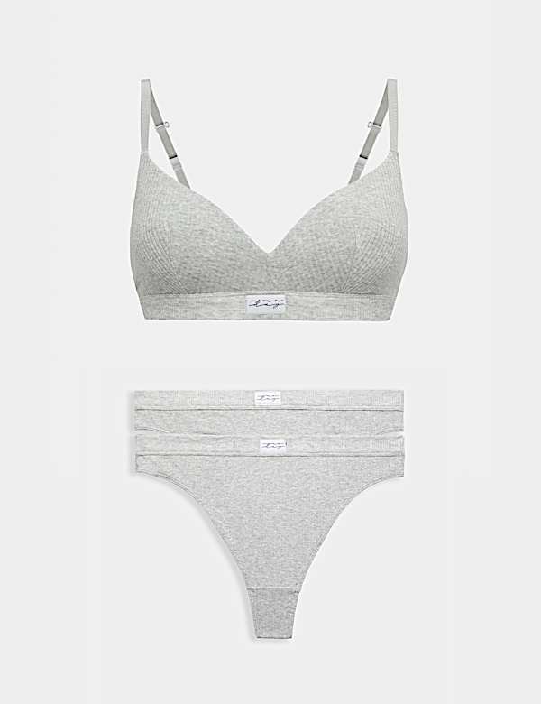Asta Marl Non Wired Plunge Bra Set A-E - JO