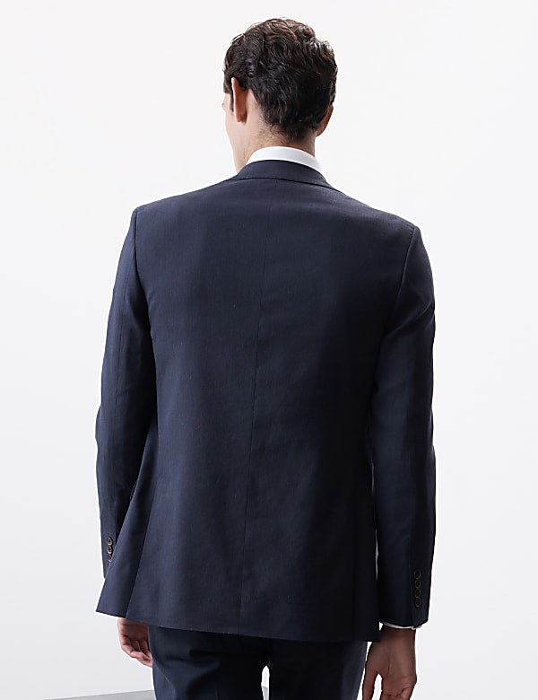 Costume coupe ajustée en lin mélangé de performance italien - FR