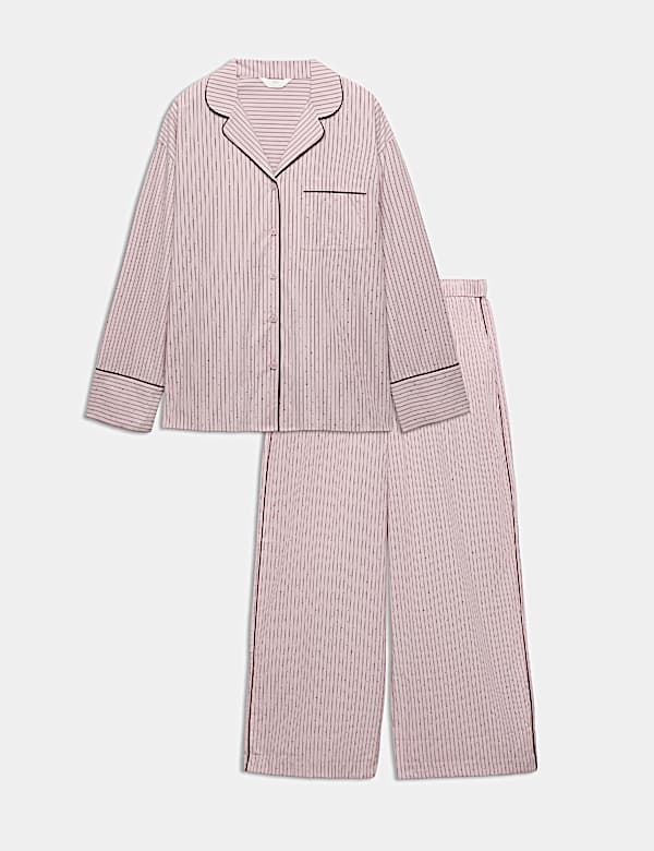 Pure Cotton Embellished Pyjama Shirt & Bottom Set - JP