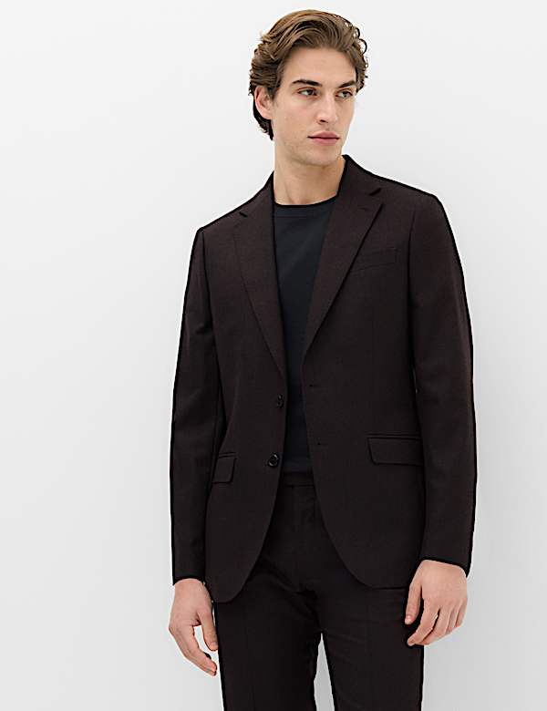2 Piece Tailored Fit Micro Check Tweed Suit