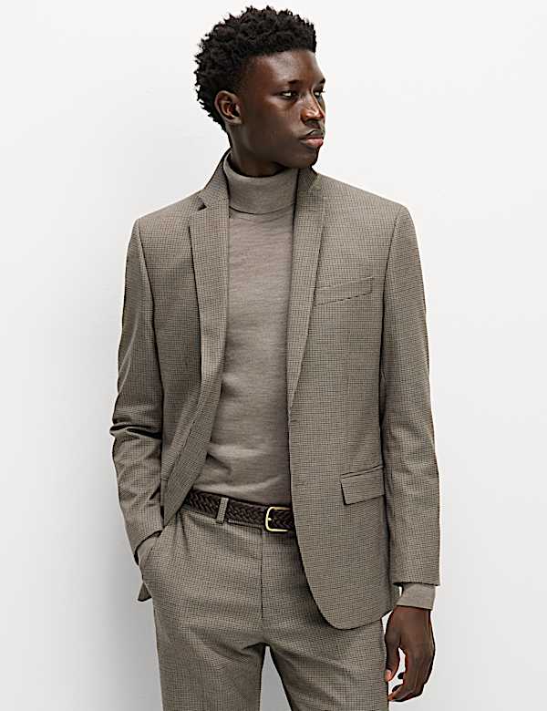 Regular Fit Puppytooth Suit - NZ