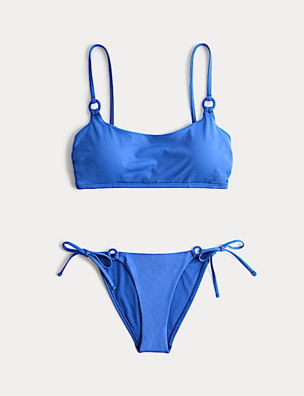 Haut de bikini rembourr&eacute; &agrave; d&eacute;collet&eacute; rond et d&eacute;tail anneau - BE