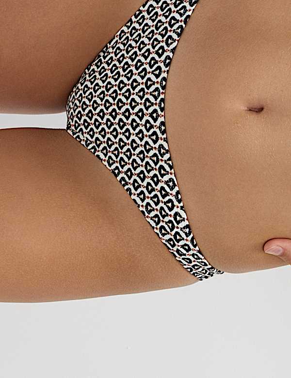 Printed Twist Front Plunge Bikini Set - AL