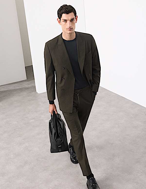 Tailored Fit Italian Wool Blend Performance Suit - IT