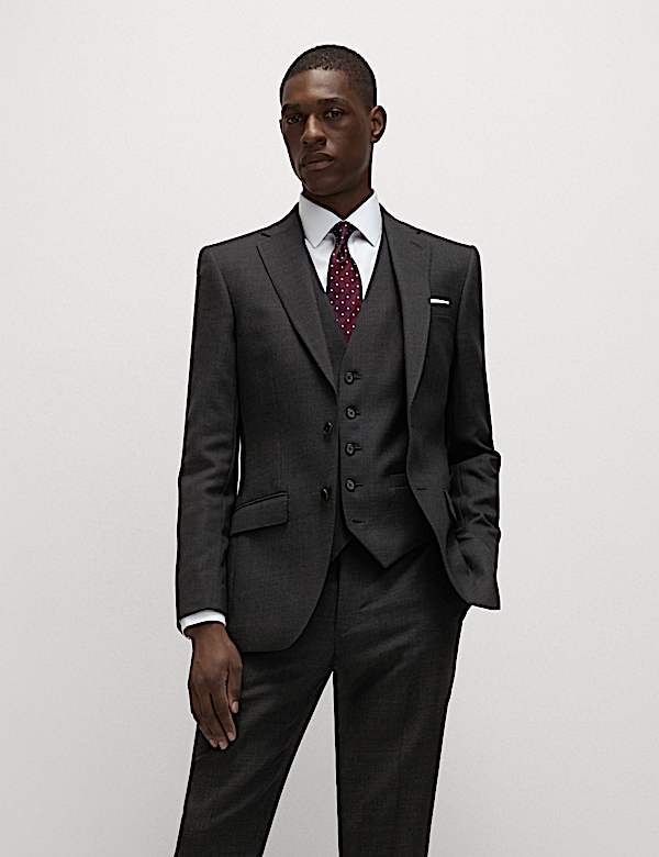 Slim Fit Pure Wool Textured Suit - IT