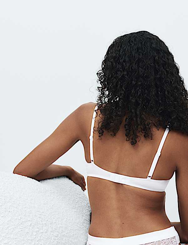 Juni Cotton Rib Wired Push-Up Plunge Bra Set A-E - CZ