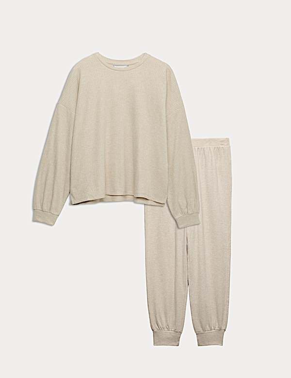 Cosy Knit Ribbed Lounge Pyjama Set - TW