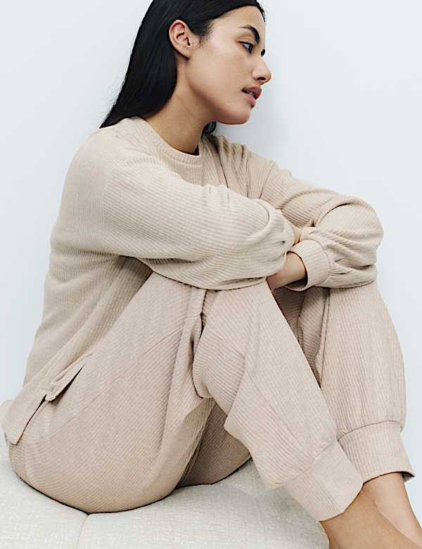 Cosy Knit Ribbed Lounge Pyjama Set - TW