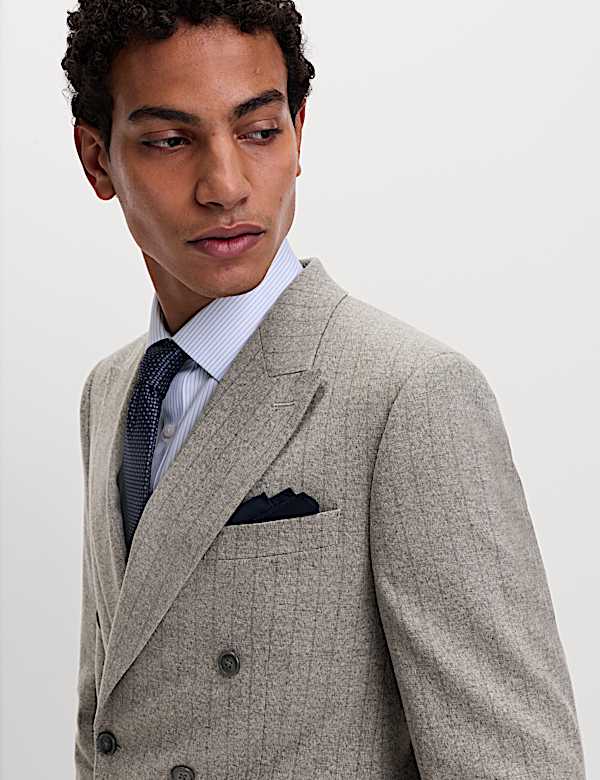 Slim Fit Pinstripe Double Breasted Suit - NO