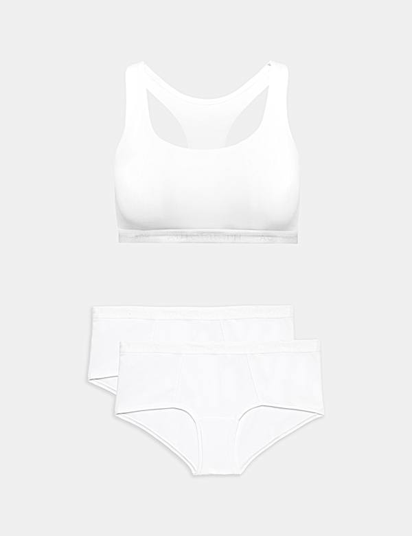 Lille Cotton Rich Non Wired Crop Top Set - PL