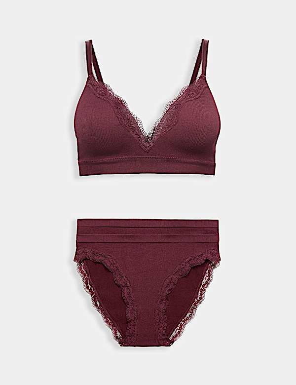 Jasmine Lace Seamfree Non Wired Plunge Bra Set A-E - IL