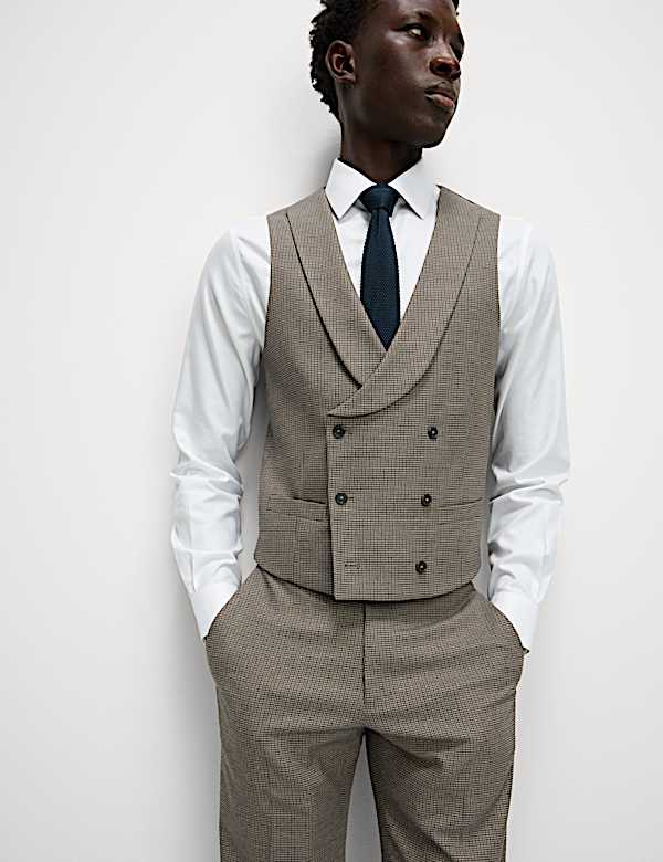 Anzug in normaler Passform mit Hahnentrittmuster - AT