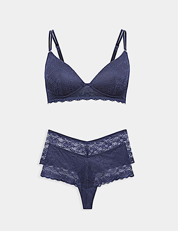 Ida Lace Non Wired Plunge Bra Set A-E - SK