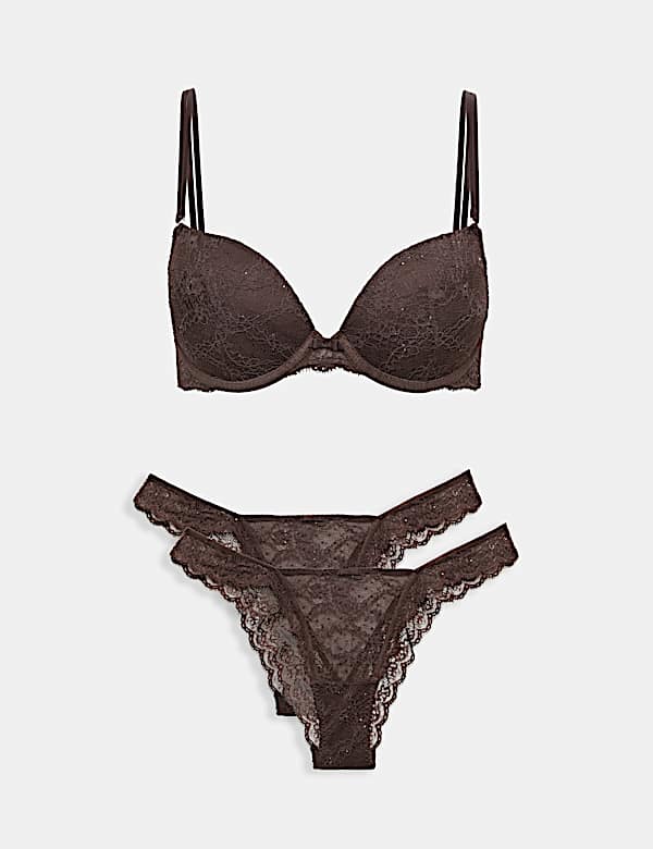 Ida Wired Push Up Plunge Bra Set A-E - US