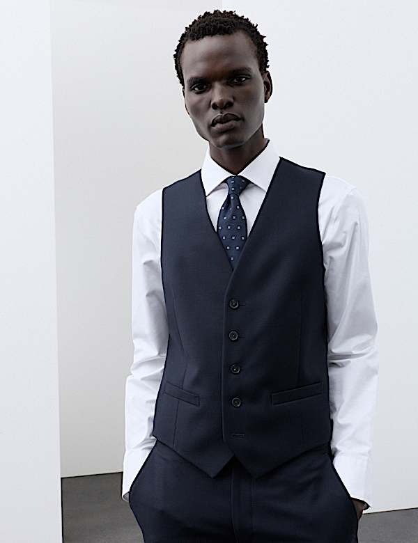 3 Piece Tailored Fit Pure Wool Suit - MX