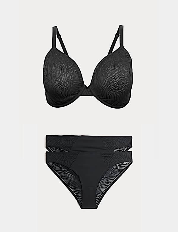 Body Lace Wired Demi Cup Bra Set F+ - DK