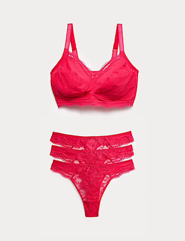 Jasmine Lace Trim Non Wired Bralette Set F+ - SE